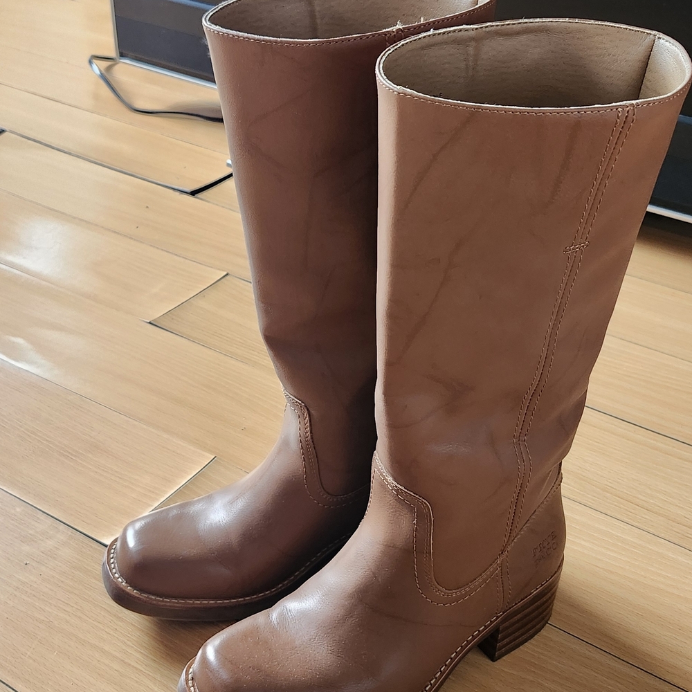 Frye Cognac Leather Over-the-Knee Riding Boots